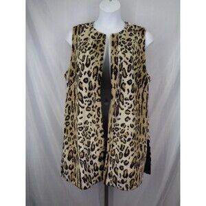 Chicos Animal Print Faux Fur Long Vest Size 3 (16) XL